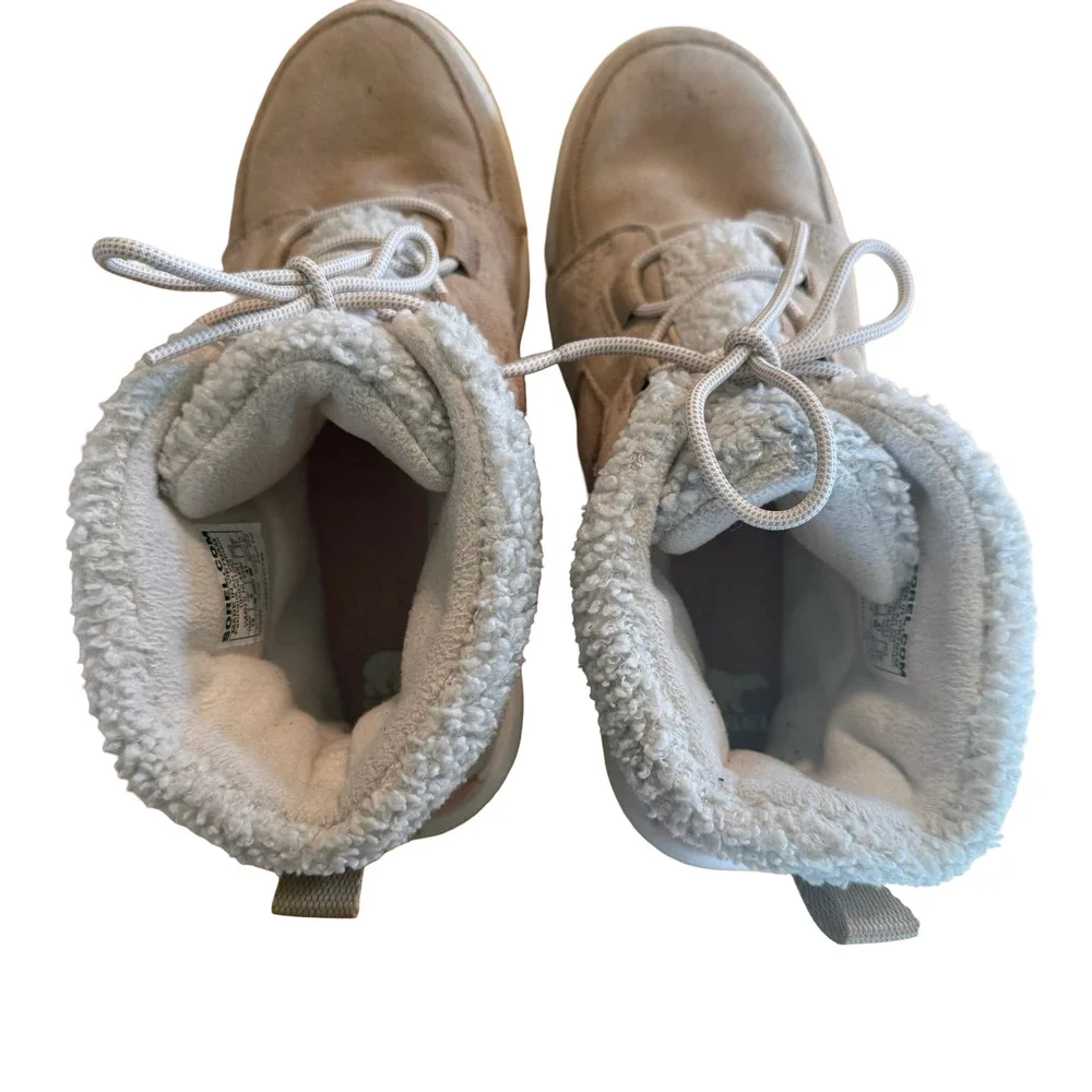 Sorel Explorer II Carnival Cozy Boots Beige Lace Up Ankle Winter Shoes sz 10